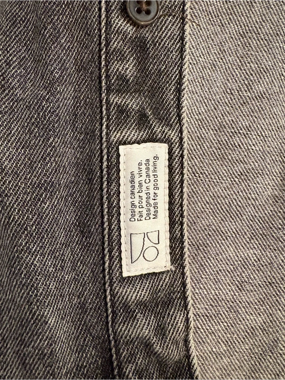 Washed Black Denim Jacket - Men's Casual Button-Up